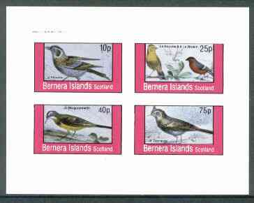 Bernera 1982 Birds #18 (Names in French #03) imperf  set of 4 values (10p & 75p) unmounted mint , stamps on birds