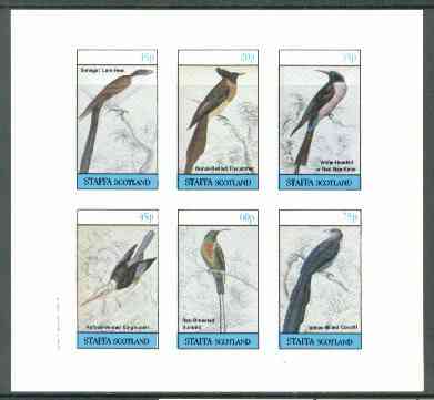 Staffa 1982 Birds #54 (Sunbird, Bee Eater, etc) imperf set of 6 values (15p to 75p) unmounted mint, stamps on birds      bee eater