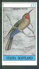 Staffa 1982 Birds #54 (Blue Bellied Bee Eater) imperf souvenir sheet (Â£1 value) unmounted mint, stamps on birds      bee eater