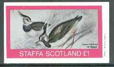 Staffa 1982 Lapwing imperf souvenir sheet (Â£1 value) unmounted mint, stamps on birds      lapwing