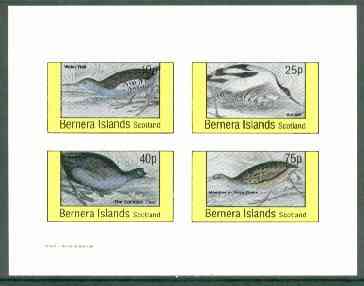 Bernera 1982 Birds #33 (Rail, Avoset, Coot & Corn Crake) imperf set of 4 values (10p to 75p) unmounted mint, stamps on birds    
