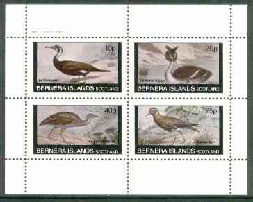 Bernera 1982 Birds #23 (Cormorant, Grebe etc) perf  set of 4 values (10p to 75p) unmounted mint, stamps on birds   