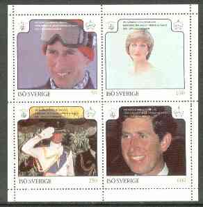 Iso - Sweden 1981 Royal Wedding perf set of 4 unmounted mint, stamps on royalty, stamps on diana, stamps on charles, stamps on , stamps on  iso , stamps on 