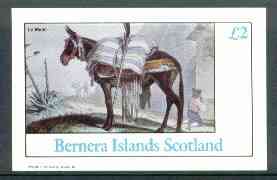 Bernera 1982 The Mule imperf deluxe sheet (Â£2 value) unmounted mint, stamps on animals    mule