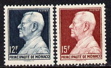 Monaco 1949 Prince Louis 12f & 15f (SG 395-6), stamps on royalty