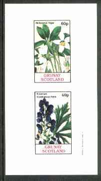 Grunay 1982 Flowers #04 (Helleborus & Aconitum) imperf set of 2 (40p & 60p) unmounted mint, stamps on flowers