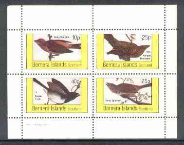 Bernera 1982 Birds #24 (Sparrows, Blackbird & Finch) perf  set of 4 values (10p to 75p) unmounted mint, stamps on birds   