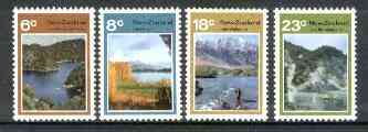 New Zealand 1972 Lake Scenes set of 4 unmounted mint, SG 993-96*, stamps on lakes, stamps on tourism