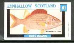 Eynhallow 1982 Fish #05 (Holocentrus leo cuvier) imperf souvenir sheet (Â£1 value) unmounted mint, stamps on fish
