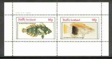 Staffa 1982 Fish #10 (Novaculichtys & Lepidaplois) perf  set of 2 values (40p & 60p) unmounted mint, stamps on fish   