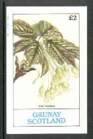 Grunay 1982 Flowers #05 (Acer hybridum) imperf deluxe sheet (Â£2 value) unmounted mint, stamps on flowers