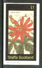 Staffa 1982 Flowers #25 (Passion Flowers) imperf souvenir sheet (Â£1 value) unmounted mint, stamps on flowers     