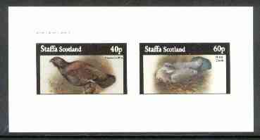Staffa 1982 Birds #61 (Capercaillie & Ring Dove) imperf set of 2 values (40p & 60p) unmounted mint, stamps on birds, stamps on game, stamps on dove