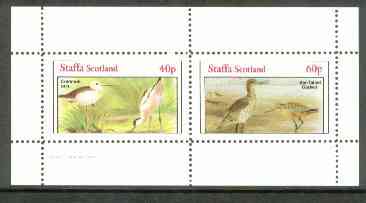 Staffa 1982 Shorebirds (Stilt & Godwit) perf set of 2 values unmounted mint, stamps on birds     stilt    godwit