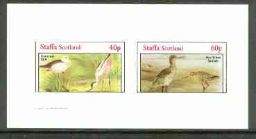 Staffa 1982 Shorebirds (Stilt & Godwit) imperf set of 2 values unmounted mint, stamps on birds     stilt    godwit