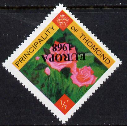 Thomond 1968 Roses 1/2p (Diamond shaped) with 'Europa 1968' overprint inverted unmounted mint, stamps on europa, stamps on flowers, stamps on roses
