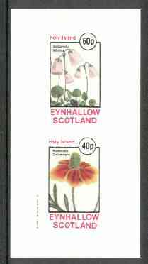 Eynhallow 1982 Flowers #14 (Soldanella &Rudbeckia) imperf set of 2 values unmounted mint, stamps on flowers