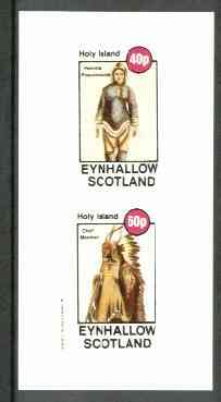 Eynhallow 1982 Costumes #03 (Eskimo Woman & Mandan Indian Chief) imperf set of 2 values unmounted mint, stamps on costumes      indians