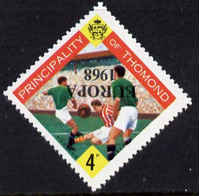Thomond 1968 Football 4d (Diamond shaped) with 'Europa 1968' overprint inverted unmounted mint, stamps on europa  football  sport