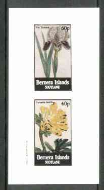 Bernera 1982 Flowers #17 (Iris & Fumaria) imperf  set of 2 values (40p & 60p) unmounted mint, stamps on flowers, stamps on iris