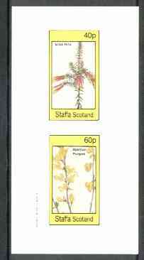 Staffa 1982 Flowers #26 (Erica &Spartium) imperf set of 2 values unmounted mint , stamps on flowers    