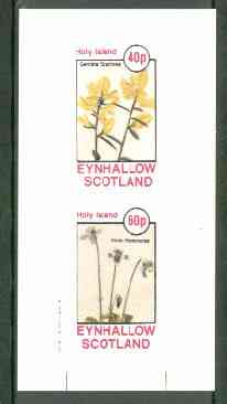Eynhallow 1982 Flowers #21 (Genista & Viola) imperf set of 2 values unmounted mint, stamps on flowers, stamps on violas