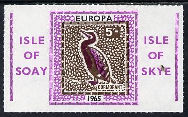 Isle of Soay 1965 Europa (Cormorant) 5s value unmounted mint, stamps on birds, stamps on europa, stamps on cormorant