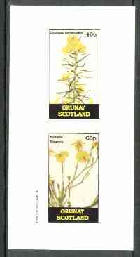 Grunay 1982 Flowers #08 (Cyclopia & Euthalis) imperf set of 2 (40p & 60p) unmounted mint, stamps on flowers