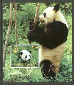 Touva 1999 Panda Bears imperf souvenir sheet #2 (with China 99 imprint) unmounted mint, stamps on , stamps on  stamps on animals, stamps on bears, stamps on pandas, stamps on stamp exhibitions