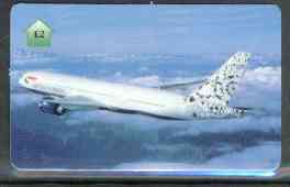 Telephone Card - British Airways Boeing 777-200 £2 phone card, stamps on aviation       boeing, stamps on 777