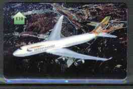 Telephone Card - British Airways Boeing 747-400 £10 phone card, stamps on aviation     boeing