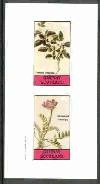 Grunay 1982 Flowers #11 (Limonia & Astragalus) imperf set of 2 (40p & 60p) unmounted mint, stamps on flowers