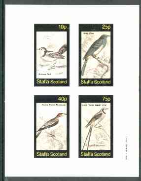 Staffa 1982 Birds #62 (Scissor Tail, Piha, Blackcap & Chat) imperf set of 4 values unmounted mint , stamps on birds      