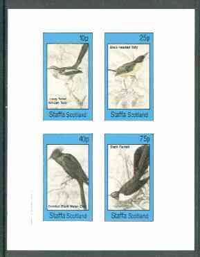 Staffa 1982 Birds #63 (Tody x 2, Chat & Fantail) imperf set of 4 values unmounted mint , stamps on birds      