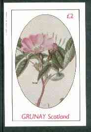 Grunay 1982 Flowers #14 (Rose) imperf deluxe sheet (Â£2 value) unmounted mint, stamps on flowers, stamps on roses