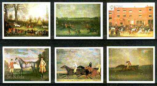St Kilda 1969 Painting of Horses imperf complete set of 6 values unmounted mint*, stamps on arts, stamps on horses