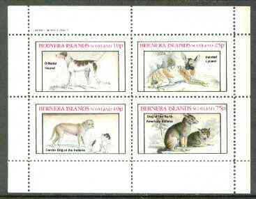Bernera 1982 Dogs (Oriental, Dog of the Indians, etc) perf set of 4 values unmounted mint, stamps on animals, stamps on dogs