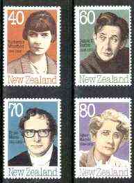 New Zealand 1989 New Zealand Authors set of 4 unmounted mint, SG 1501-04*, stamps on personalities, stamps on literature