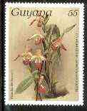 Guyana 1985-89 Orchids Series 1 plate 89 (Sanders' Reichenbachia) 55c unmounted mint, unlisted by SG without surcharge*, stamps on orchids, stamps on flowers