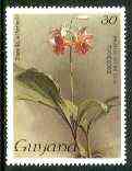 Guyana 1985-89 Orchids Series 2 plate 14 (Sanders' Reichenbachia) 30c unmounted mint, unlisted by SG without surcharge*, stamps on orchids, stamps on flowers