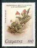 Guyana 1985-89 Orchids Series 1 plate 13 (Sanders Reichenbachia) 100c (with wmk) unmounted mint, unlisted by SG without surcharge*, stamps on orchids, stamps on flowers