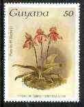 Guyana 1985-89 Orchids Series 1 plate 65 (Sanders Reichenbachia) 50c (with wmk) unmounted mint, unlisted by SG without surcharge*, stamps on orchids, stamps on flowers