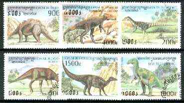Cambodia 1999 Prehistoric Animals complete set of 6 values cto used*, stamps on , stamps on  stamps on dinosaurs