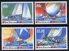New Zealand 1987 Yachting Events set of 4 unmounted mint, SG 1417-20, stamps on sport, stamps on sailing, stamps on yachts