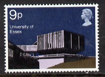 Great Britain 1971 British Architecture 9p (Essex University) unmounted mint with phosphor omitted (SG 893a), stamps on buildings  education     education