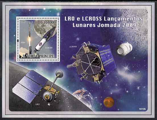 St Thomas & Prince Islands 2009 Space perf s/sheet unmounted mint, stamps on space, stamps on rockets, stamps on apollo, stamps on 