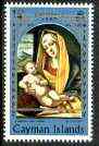 Cayman Islands 1969 Christmas 1/4c (Virgin & Child by Vivarini with blue frame) unmounted mint with fine 2.5mm upward shift of gold (SG 256var), stamps on , stamps on  stamps on christmas, stamps on  stamps on arts
