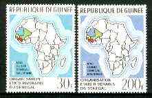 Guinea - Conakry 1970 River Riparian States set of 2 unmounted mint, SG 717-18, Mi 559-60*, stamps on rivers, stamps on maps
