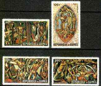 Guinea - Conakry 1967 Venetti's World of Tomorrow Mural set of 4 unmounted mint, SG 623-26, MI 457-60*, stamps on arts, stamps on sc-fi