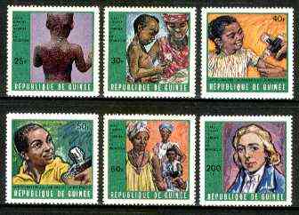 Guinea - Conakry 1970 Campaign against Smallpox & Measles perf set of 6 unmounted mint, SG 711-16, MI 553-58*, stamps on medical, stamps on diseases, stamps on jenner